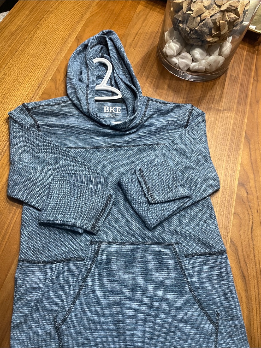 BKE Heathered Blue Hooded Pullover